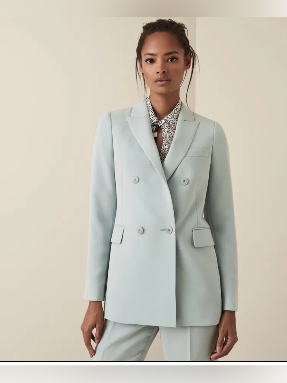 REISS Laura Crepe Double Breasted Blazer & Trousers Size 4